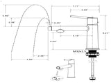 Gun Gray Single Handle Bathroom Faucet for 1 or 3 Holes ,Fountain and Flow Mode 2-in-1 function,Deck 16259621