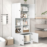 ZNTS Tall and Wide Bathroom Floor Storage Cabinet, Bathroom Storage Unit, Freestanding Cabinet with 4 N725P179705K