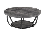 Round Coffee Table, Modern 2-Tier Wooden Center Table with Open Storage, Minimalist Design with 29342296