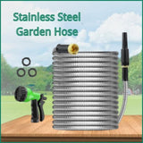100FT garden hose, 304 stainless steel metal heavy duty hose with multi-purpose nozzle Amazon 41201734