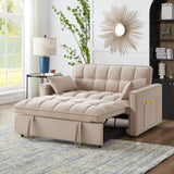 4 in1 Loveseat Sofa Bed Armrests & Storage Pockets, Multi-Function Tufted Pull-out Sofa Bed W2186P166128