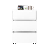 ZNTS Artemisa 3 Drawer Filing Cabinet, Four Casters, Superior Top -White B20091891