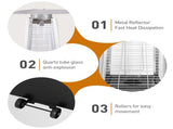 Patio Heater 48,000 BTU Heaters for Patio Propane with Detachable Wheels, Protective Cover, W3802P366686
