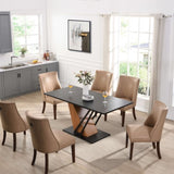 61.81 inch Extendable Dining Table, Modern Geometric Rectangular Table with Sturdy Metal W2317P251950