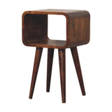 Artisan Furniture Solid Wood Mini Chestnut Curved Open Bedside B182P202422