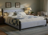 48-inch Striped Rubberwood Upholstered Bed,King N769P364062B
