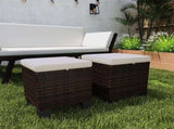 2 Pieces Wicker Outdoor Ottomans 16276704