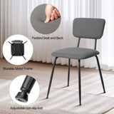 Set of 4 Modern Padded Dining Chairs for Kitchen Bar Office Chair, Grey 70740742