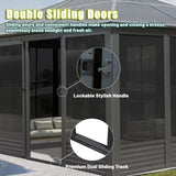 13x16.5FT Sunroom, Four Season Solarium Aluminum Hardtop Gazebo with Galvanized Steel Roof, Movable W1859P276729