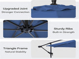 10ft Umbrella Hanging Offset Market Outdoor Sun Shade For Deck Poolside Easy Tilt Cross Base 57680511