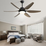 54 Inch Indoor Ceiling Fan With Dimmable Led Light ABS Blades Remote Control Reversible DC Motor For W934P246817