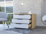 Cannon 3-Drawer Dresser White and Light Oak B06280495