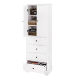 ZNTS Storage Cabinet with 2 Doors and 4 Drawers for Bathroom, Office, Adjustable Shelf, MDF Board with WF302825AAK