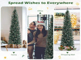 7FT Green Artificial Christmas Tree - 351 Lush Tips, 41 Realistic Pine Cones, Foldable Metal Stand 83960671