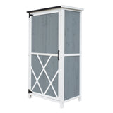 54" Two-Tone Storage Shed - Gray & White Design with Sloped Roof & 5 Compartments N769P282381G