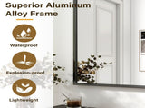 26"x38" Rectangular Bathroom Mirror Wall Mounted Mirror with Metal Frame, Black 81260129
