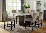 Attractive Set of 2pc Counter Height Chairs Dining Room Furniture Gray Flannelette Seat Nailhead B011P246278