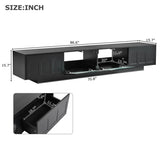 ON-TREND TV Stand with Fluted tempered Glass Doors for TVs Up to 95'', Functional Media Console with WF531672AAB