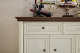 Farmhouse Style Kitchen Storage Cabinet, Large Wall Cabinet with Drawers and Doors in Roman Column W2393P300547