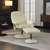 011-Massage Recliner Chair with Ottoman, 360&deg Swivel PU Leather Reclining Chair with Wrapped Base W2636P262427