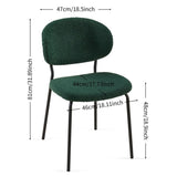 Dark Green Boucle Fabric Dining Chairs Set of 2,Dining Chairs with Metal Legs for Dining Room, W1164P195056