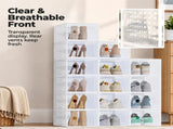 10 Pack/15 Pack Shoe Storage Box, Foldable Clear Plastic Stackable Shoe Organizer, Shoe Containers 30919535