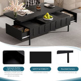Lift-Top Coffee Table with 2 Drawers, Modern Space Saving Center Table with Foldable Top, 09928570
