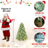 Artificial 4ft Blue green Tint Christmas Tree with 592 PE/PVC Mixed Branch Tips, 150L warm white 89924000