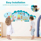 11-in-1 Dinosaur Activity Wall Busy Board Panels-- Wooden Sensory Toy-Blue 29392813