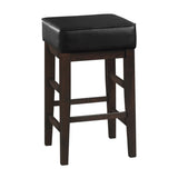 ZNTS Transitional Black Faux Leather Seat 24-inch Counter Height Stools Set of 2, Espresso Finish Solid B011P231742