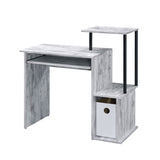 Antique White and Black Computer Desk with Keyboard Tray B062P184546