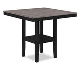 Rustic Farmhouse 5-Pc Counter Height Dining Set Square Table Wood Top Bottom Display Shelf Linen B011P186070