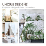 3 Pieces Coconut Tree Comforter Set King Size for Home Bedroom Banana Tree Bedding Set Down 13969254