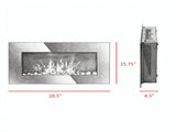 Black 28.5" Wall-Mounted Electric Fireplace, 1450W with Realistic Flame Effect & 7-Color Ambient 84832048