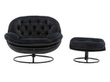Accent chair TV Chair Living room Chair with Ottoman-BLACK W676P232282