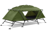 Collapsible camping tent with an integrated cot 53386816