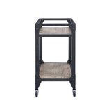 Rustic Oak and Charcoal 2-shelf Serving Cart B062P184580
