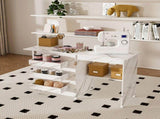 4-in-1 Folding Sewing Table with Lockable Wheels Multi-Functional Craft Station, End Table, 11027991