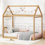 Twin Size Wooden House Bed, Wood Color N716P227423D