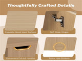 48" Foldable Coffee Table Extendable Center Table With Storage Cabinets & Wheels - Oak 78605973