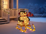 2.2FT Lighted Penguin Riding Sleigh Christmas Decorations, Pre-lit Holiday Decor with 130 Warm White 67325185