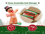 10.6FT Gingerbread Man with Gift Box Inflatable, 8 LED Lights, 190D Polyester Christmas Decor, US 28526088