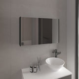 Bouti 19.7" H x 31.5" W Double Door Mirror Medicine Cabinet, Three interior Shelves for Bathroom, B070P242494