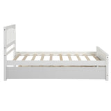 Twin size Platform Bed with Trundle, White WF195106AAK