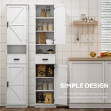 ZNTS 69" H Tall Bathroom Storage Cabinet with 2 Barn Doors and 1 Drawer, Narrow Storage Unit, Adjustable W2386P207737