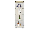LED lights Glass Display Cabinet 4 Shelves with Door, Floor Standing Curio Bookshelf for Living Room W1806P197870