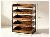 5-Tier Industrial Storage Rack with 4 Drawers, Metal & Engineered Wood Kitchen Pantry Organizer with 70599120