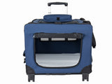 2 in 1, 28'' Collapsible Travel Dog Crate for Medium Large Dogs, Rolling Pet Carrier with Wheels, 53409239
