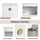 24 Inch Soft Close Doors Bathroom Vanity With Sink, For Small Bathroom W999132141