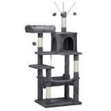 ZNTS 57 inch Cat Tree Cat Tower for Indoor Cats, Cat House with Padded Platform Bed, Toy Balls, Large 81517350